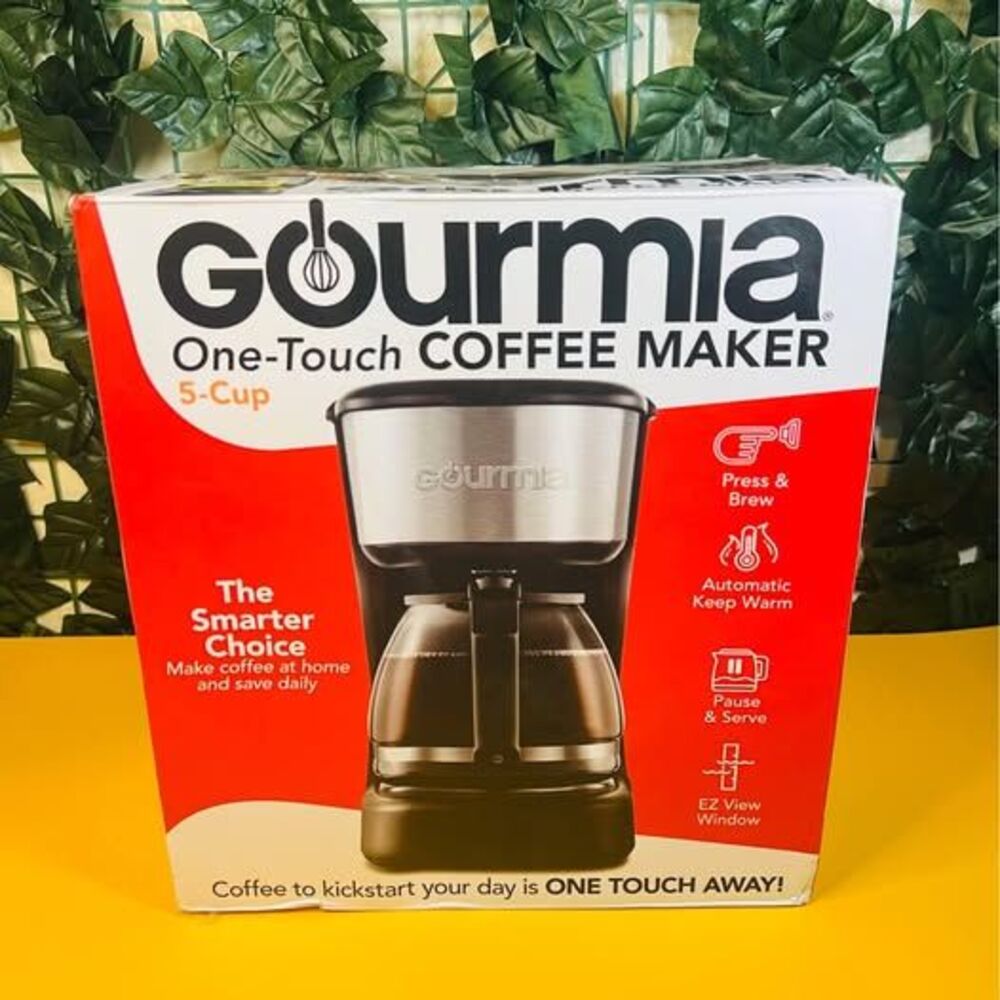 New Gourmia 5 Cup One-Touch Switch Coffee Maker with Auto Keep Warm Black